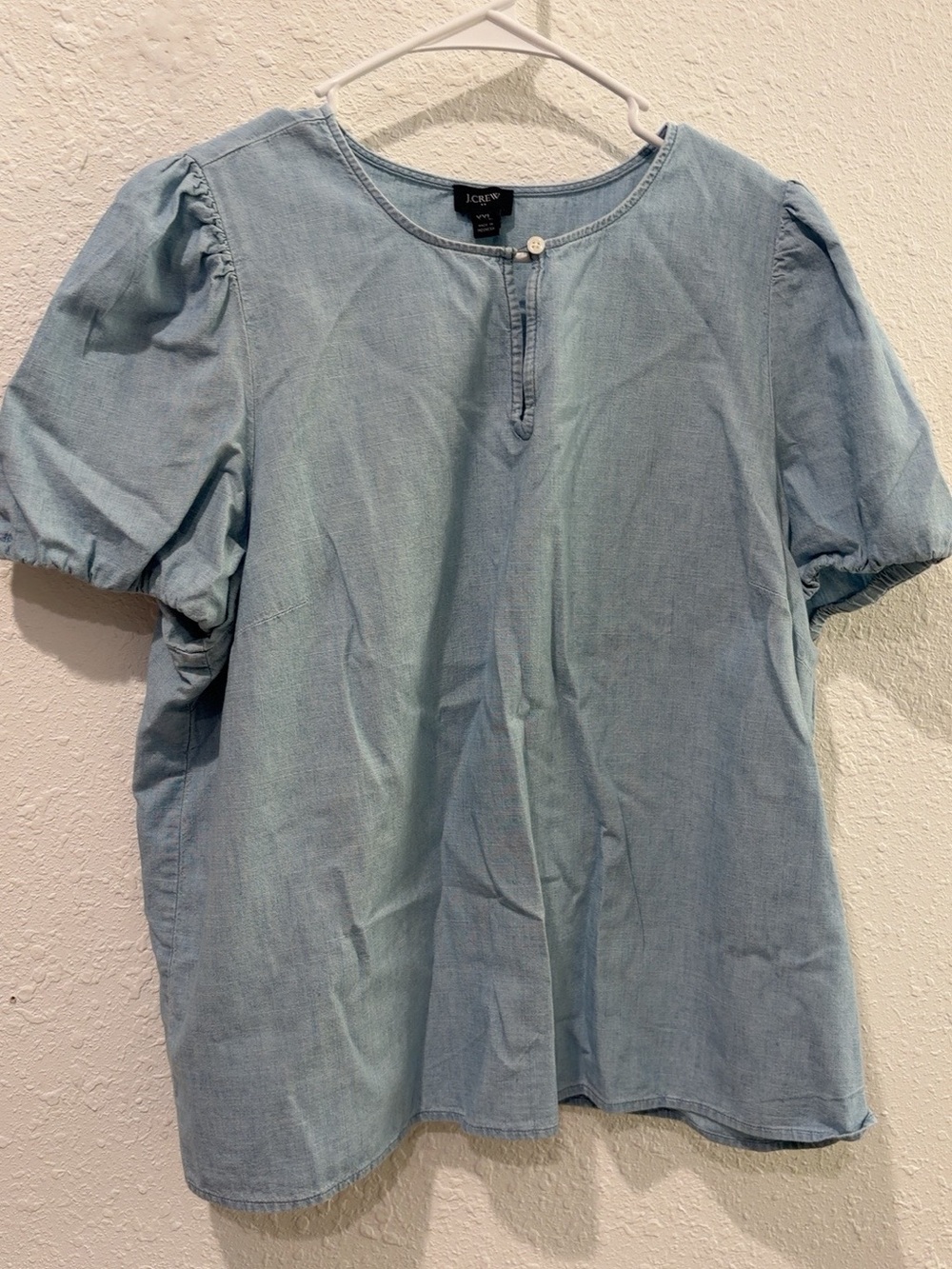 J. Crew Pale Blue Short Sleeve Denim Tee